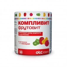Компливит фрутовит 30 пастилки жевательные Компливит фрутовит 30 пастилки жевательные