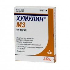 Хумулин м3 суспензия для подкожного введения 100 ме/мл 3 мл 5 картриджей Хумулин м3 суспензия для подкожного введения 100 ме/мл 3 мл 5 картриджей