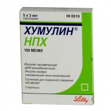 Хумулин нпх суспензия для подкожного введения 100 ме/мл 3 мл 5 картриджей Хумулин нпх суспензия для подкожного введения 100 ме/мл 3 мл 5 картриджей