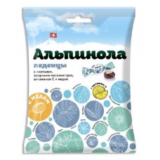 Альпинола леденцы с ментолом и травами с медом 75 г Альпинола леденцы с ментолом и травами с медом 75 г