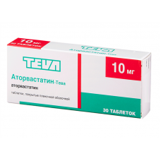 Аторвастатин-тева 10 мг 30 табл Аторвастатин-тева 10 мг 30 табл