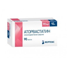 Аторвастатин-вертекс 10 мг 90 табл Аторвастатин-вертекс 10 мг 90 табл