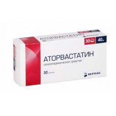 Аторвастатин-вертекс 40 мг 30 табл Аторвастатин-вертекс 40 мг 30 табл