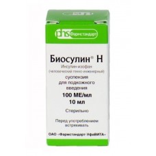 Биосулин н суспензия для подкожного введения 100 ед/мл 10 мл 1 фл Биосулин н суспензия для подкожного введения 100 ед/мл 10 мл 1 фл