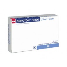 Диротон плюс 1,5 мг плюс 5 мг 28 табл Диротон плюс 1,5 мг плюс 5 мг 28 табл