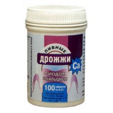 Дрожжи пивные с йодом и кальцием 100 табл Дрожжи пивные с йодом и кальцием 100 табл