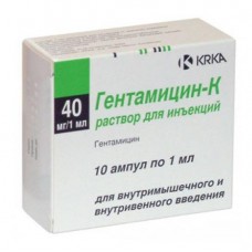 Гентамицин-к раствор для инъекций 40 мг/мл 1 мл 10 амп Гентамицин-к раствор для инъекций 40 мг/мл 1 мл 10 амп