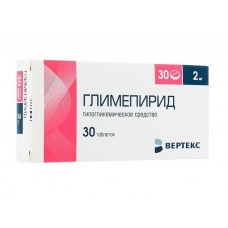 Глимепирид вертекс 2 мг 30 табл Глимепирид вертекс 2 мг 30 табл