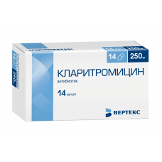 Кларитромицин-вертекс 250 мг 14 капс Кларитромицин-вертекс 250 мг 14 капс