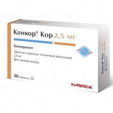 Конкор кор 2,5 мг 30 табл Конкор кор 2,5 мг 30 табл