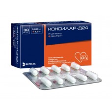 Консилар-д24 0,625 мг плюс 2,5 мг 30 капсул Консилар-д24 0,625 мг плюс 2,5 мг 30 капсул