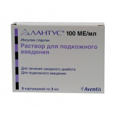 Лантус раствор для инъекций 100 ед/мл 3 мл 5 картриджи Лантус раствор для инъекций 100 ед/мл 3 мл 5 картриджи