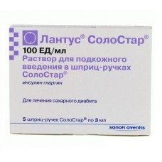 Лантус солостар раствор для инъекций 100 ед/мл 3 мл 5 шприц-ручек Лантус солостар раствор для инъекций 100 ед/мл 3 мл 5 шприц-ручек