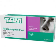 Левоцетиризин-тева 5 мг 14 табл Левоцетиризин-тева 5 мг 14 табл