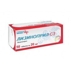 Лизиноприл-сз 20 мг 50 табл Лизиноприл-сз 20 мг 50 табл