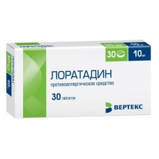 Лоратадин-вертекс 10 мг 30 табл Лоратадин-вертекс 10 мг 30 табл