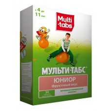 Мульти-табс юниор 4 - 11 года фруктовый 30 таблетки жевательные Мульти-табс юниор 4 - 11 года фруктовый 30 таблетки жевательные