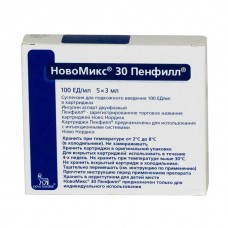 Новомикс 30 пенфилл суспензия для подкожного введения 100 ед/мл 3 мл 5 картриджей Новомикс 30 пенфилл суспензия для подкожного введения 100 ед/мл 3 мл 5 картриджей