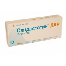 Сандостатин лар микросферы для внутримышечного введения 20 мг 1 фл с растворителем Сандостатин лар микросферы для внутримышечного введения 20 мг 1 фл с растворителем