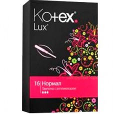 Котекс тампоны люкс нормал 16 с аппликатором Котекс тампоны люкс нормал 16 с аппликатором