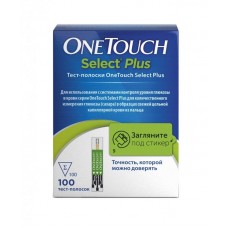Тест-полоски для глюкометра one touch селект плюс 100 шт Тест-полоски для глюкометра one touch селект плюс 100 шт