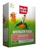 мульти-табс юниор 4 - 11 года фруктовый 30 таблетки жевательные фото